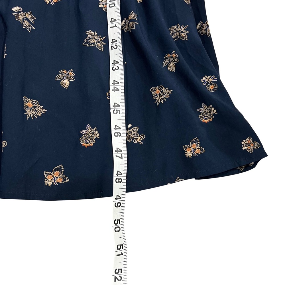 Madewell Challis Tiered Midi Long Sleeve Floral Dress Size XS Navy Blue‎ - Picture 9 of 9